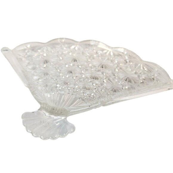 Vintage Avon Crystal Fan-Shaped Soap Dish, Candy Dish, Trinket Tray - Picture 3 of 10